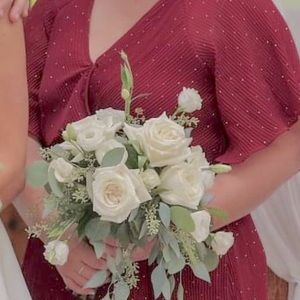 Long Maroon Maternity Dress